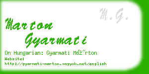 marton gyarmati business card